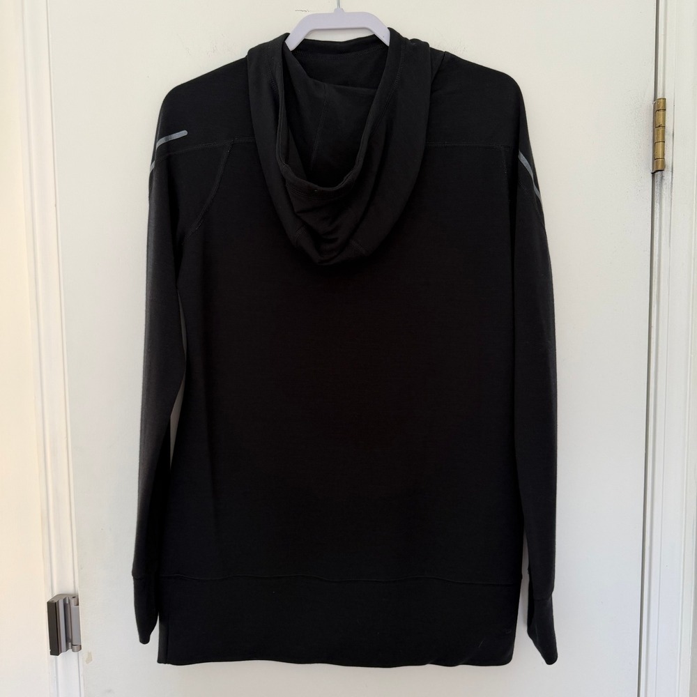Nike Dri Fit Black Long Sleeve Cowl Neck Athletic Hoodie Top Women's Size L - Picture 3 of 8